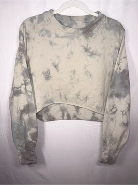 Lululemon Women Tie-Dye Cropped Sweatshirt Pullover- Gray/White Size 6 /S